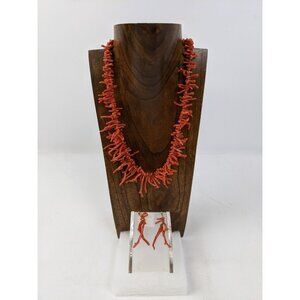Derek Simpson Vintage Mediterranean Branch Coral Necklace & Earring Set Sterling